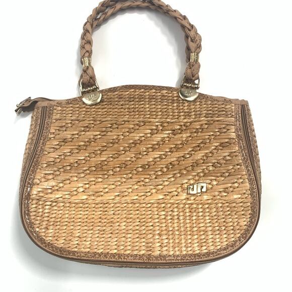 Viintage Pier Giorgio Straw  Coastal Grandma 3 Tone Handbag Made In Italy - Picture 13 of 14